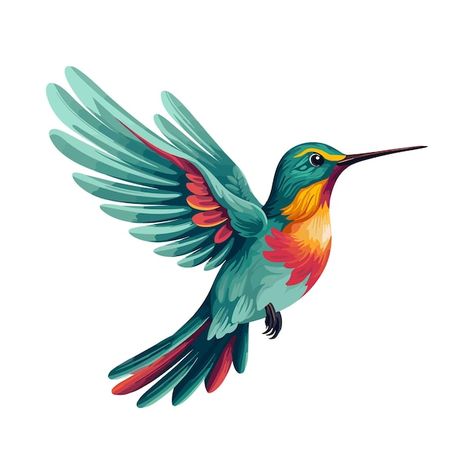 Vector ilustración vectorial de un colib... | Premium Vector #Freepik #vector #colibri #colibri-dibujo #pluma #flying-bird Hummingbird Drawings, Hummingbird Art Drawing, Birds In Nature, Hummingbird Illustration, Hummingbird Drawing, Birds Drawing, Birds Vector, Colorful Hummingbird, Animal Vector