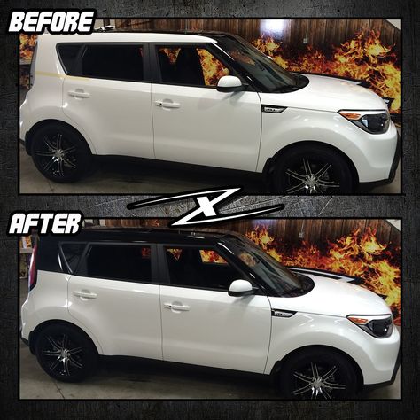 Black and White Kia soul Custom Kia Soul, White Kia Soul, Kia Soul Custom, Kia Soul Accessories, Kia Soul 2016, Kia Soul 2015, Kia 2017, Car Rims, Black Roof