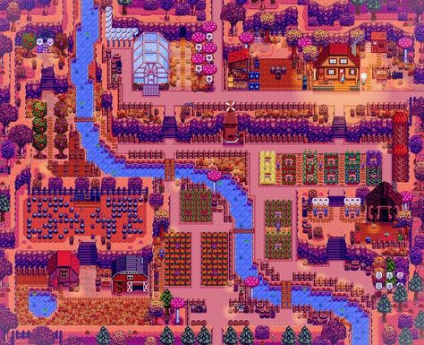 stardew valley Hilltop Stardew Valley, Stardew Valley Farm Ideas Hilltop, Stardew Valley Mountain Farm, Mountain Farm Stardew Valley, Stardew Valley Farm Layout Mountain, Hilltop Farm Stardew Valley Layout, Stardew Valley Farm Layout Hilltop, Hilltop Farm Stardew Valley, Stardew Valley Hilltop Farm Layout