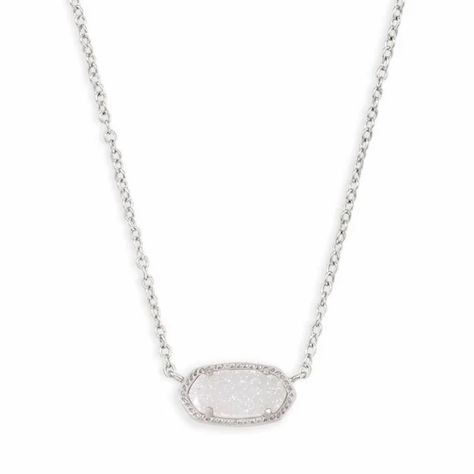 Kendra Scott Elise Silver Pendant Necklace Iridescent (Willing To Lower Price) Kendra Scott Elisa Necklace Silver, Layering Kendra Scott Necklaces, Elisa Gold Pendant Necklace, Elisa Pendant Necklace, Kendra Scott Necklace Elisa, Kendra Scott Silver, Shape Dress, Kendra Scott Elisa, Kendra Scott Necklace