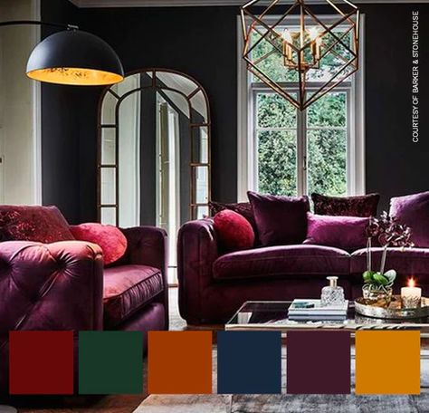 Jewel Tones Interior Design, Retro Living Room Ideas, Jewel Tone Room, Jewel Tone Living Room, Jewel Tone Bedroom, Jewel Tone Decor, Jewel Tone Color Palette, Retro Living Room, Bedroom Colour Palette