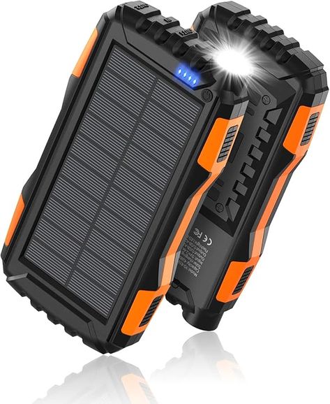 Amazon.com: Power-Bank-Solar-Charger - 42800mAh Portable Charger,Solar Power Bank,External Battery Pack 5V3.1A Qc 3.0 Fast Charger Built-in Super Bright Flashlight (Orange) Gadget Gifts For Men, Solar Energy Kits, Super Bright Flashlight, Bright Led Flashlight, Solar Power Bank, Solar Charger, Amazon Prime Day, Solar Charging, External Battery