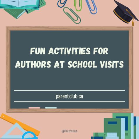 FUN ACTIVITIES FOR AUTHORS AT SCHOOL VISITS Literary Activities, Library Book Displays, Interactive Reading, Math Challenge, Easy Science Experiments, Inspire Students, Event Program, Easy Science, Library Ideas