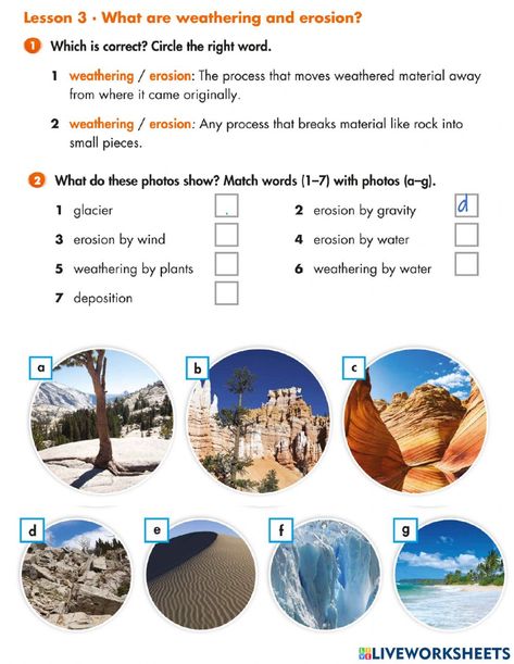 Erosion Worksheet, Erosion Activities, Energy Quiz, Slow Changes, Chemical And Physical Changes, States Of Matter Worksheet, Living And Nonliving, Classroom Preparation, Soil Erosion