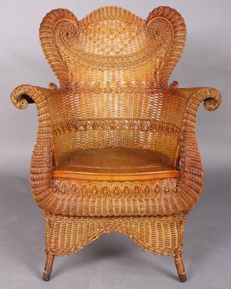 Old Wicker, Wicker Armchair, Covered Patios, Heywood Wakefield, Antique Wicker, Patio Sets, Outdoor Patios, Outdoor Fireplaces, Cane Furniture