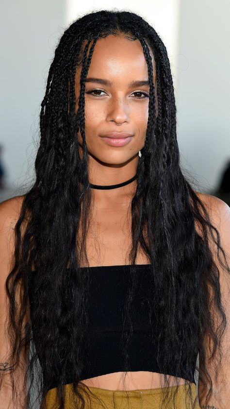 Braids Zoe Kravitz, Zoe Kravitz Braids, Kepang Dua, Braid Trends, Hair Colorful, Afro Braids, Braided Hairstyles For Black Women Cornrows, Blonde Box Braids, Big Box Braids