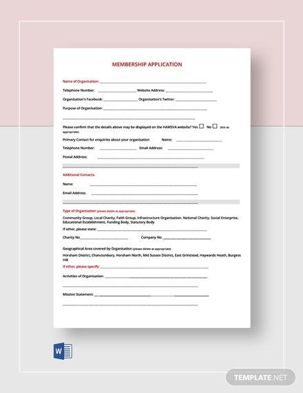 Instantly Download Free Membership Application Form Template, Sample & Example in Microsoft Word (DOC) Format. Available in A4 & US Sizes. Quickly Customize. Easily Editable & Printable. Membership Form, Number Words Worksheets, Free Association, Daycare Forms, Job Application Form, Google Form, Form Template, Google Forms, Application Form