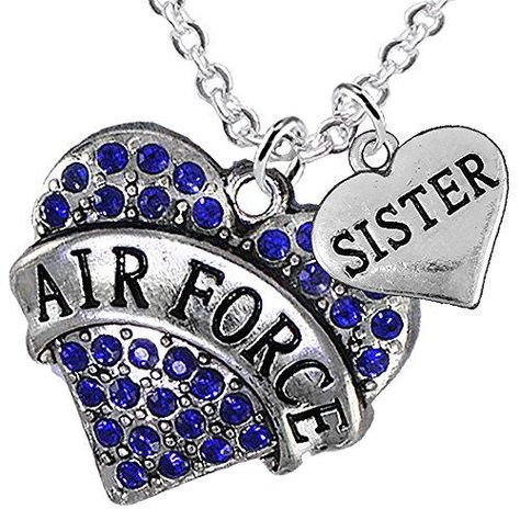 Air Force Sister, Heart Necklace, Adjustable, Hypoallergenic, WILL NOT IRRITATE Anyone With Sensitive Skin. Safe- Nickel, Lead, Cadmium Free Coast Guard Wife, Coast Guard Mom, Air Force Families, Military Jewelry, Airforce Wife, Air Force Mom, Sisters By Heart, Selling On Pinterest, Polish Silver