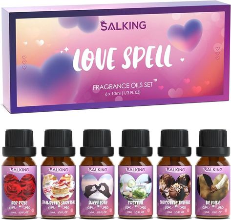 SALKING Limited Edition Valentine Fragrance Oil Set, Diffuser Oil Essential Oils Gift Set for Can... | Amazon (US) Candle Making Scents, Cocktail Strawberry, Love Cocktail, Essential Oil Gift Set, Homemade Essential Oil, Diffuser Oil, Essential Oils Gifts, Essential Oil Set, Amber Bottles