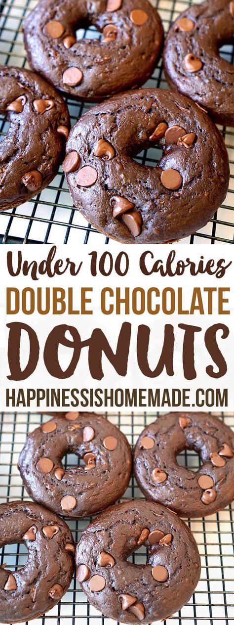 Double Chocolate Zucchini Cake Donuts Best Donut Recipe, Weight Watcher Desserts, Healthy Donuts, Chocolate Zucchini Cake, 100 Calorie Snacks, Under 100 Calories, Zucchini Cake, Low Calorie Desserts, Chocolate Zucchini