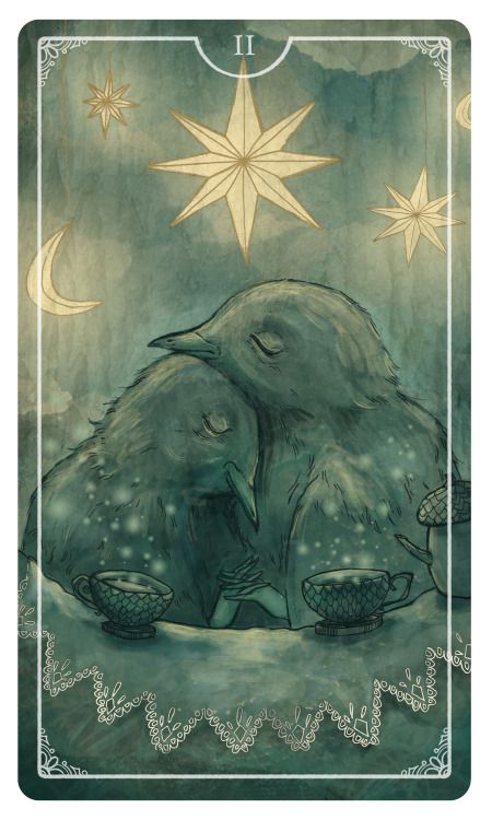 Two of Cups - Ostara Tarot by Eden Cooke Colorful Deck, Two Of Cups, Cups Tarot, 78 Tarot Cards, Illustration Styles, Animal Guides, Vernal Equinox, Oracle Tarot, Tarot Cards Art