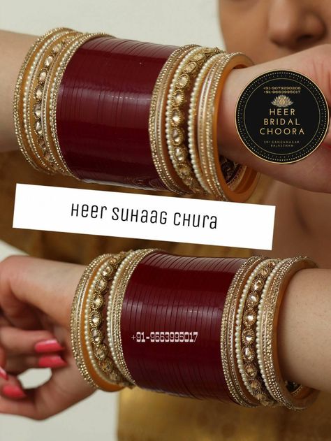 Latest Bridal Choora Design, Choora Designs Latest, Chura Bridal Punjabi Bride Latest, Bridal Chura Latest Punjabi, Latest Chura Designs Bridal, Punjabi Choora, Vishnu Ji, Wedding Chura, Braids Tutorial