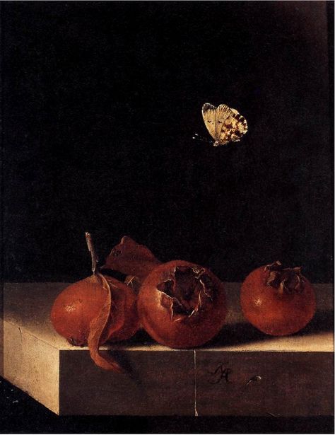 https://flic.kr/p/ah5Wse | Adriaen Coorte 'Still Life with Three Medlars and a Butterfly' c. 1696-1700 | Adriaen Coorte [Dutch Golden Age painter, ca.1660-1707] Adriaen Coorte’s collected works comprises more than 60 signed paintings, almost all of which are dated between 1683 and 1705. His manner of painting was highly refined, and his works small in scale. Initially Coorte painted more traditional subjects, such as vanitas still lifes, before concentrating on fruit, vegetables, nuts, and shell Adriaen Coorte, Spooky World, Dutch Still Life, Dutch Masters, Istoria Artei, Dutch Golden Age, Fruits Images, Dutch Painters, National Gallery Of Art