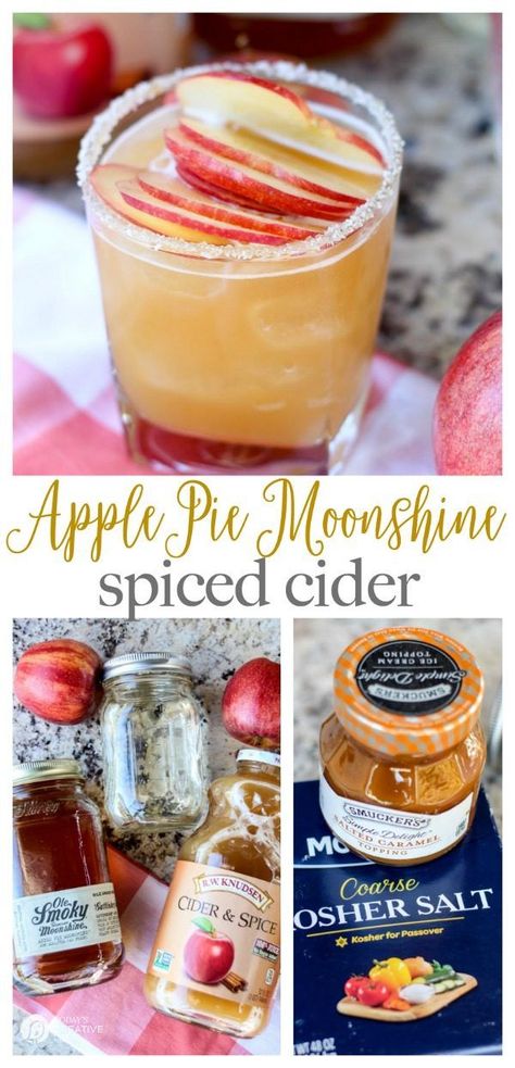 Apple Moonshine, Desserts Apple, Moonshine Cocktails, Cider Cocktail, Apple Pie Moonshine, Cider Cocktails, Moon Shine, Moonshine Recipes, Spiced Cider