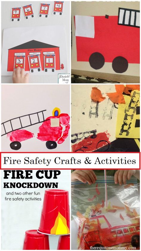 fire safety week crafts and activities -- fire truck crafts and fire safety activities for kids #preschoolactivities #preschool #firetrucks #firesafety Fire Truck Crafts, Fire Prevention Crafts, Fire Safety Week Crafts, Fire Truck Activities, Fire Safety Preschool Crafts, Fireman Crafts, Fire Safety Crafts, Fire Prevention Month, Fire Truck Craft