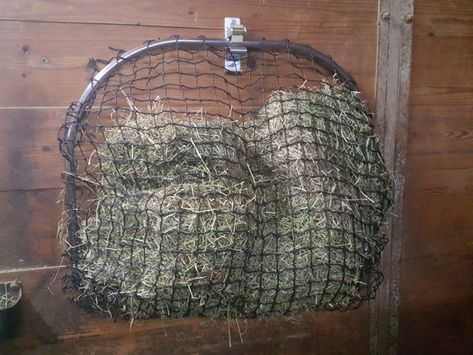 Hay Net - DIY Slow Feed Hay Feeders | DIY Slow Feed Hay Feeders Horse Feeder Diy, Horse Slow Feeder, Diy Hay Feeder, Hay Feeder For Horses, Horse Feeder, Horse Hay, Diy Horse Barn, Diy Horse, Horse Fencing