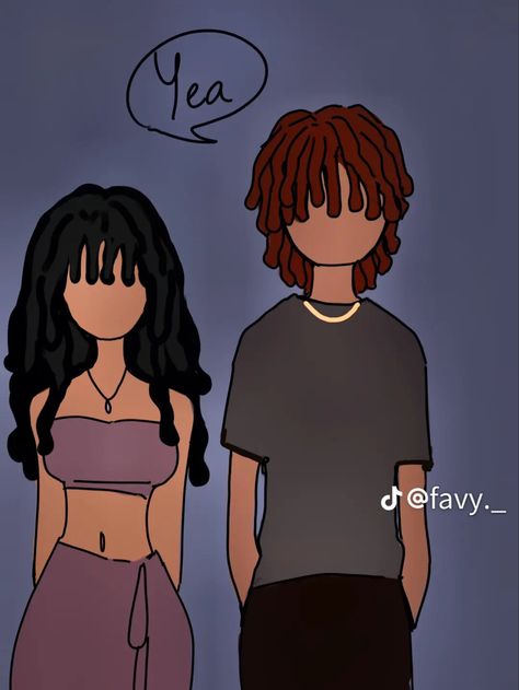 Him And Me Drawing, Y2k Couple Drawing, Tiktok Couple, Boy And Girl Drawing, Drawing Outlines, Blk Art, Couples Stuff, Nice Drawings, Doodle Characters