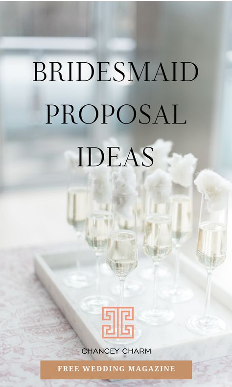 Are you ready to ask the question - Will you be my Bridesmaid? If you are stuck on bridesmaid proposal ideas, don't worry we have you covered! The Chancey Charm Team is sharing some creative and unique bridesmaid proposal ideas. Choose one from the list or create a thoughtful gift basket. #bridesmaidproposal #bridesmaidproposalideas #weddingplanningtips Daytime Wedding Reception, Bridesmaid Proposal Ideas, Luxury Wedding Ideas, Daytime Wedding, Wedding Planning Business, Vegan Wedding, Wedding Planning Tools, Luxury Wedding Venues, Wedding Planning Checklist