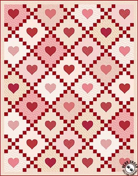 Quilted Crafts, Irish Chain Quilt, Heart Quilt Pattern, Heart Blocks, Baby Quilt Pattern, Valentines Patterns, Quilt Square Patterns, Bird Quilt, Cute Quilts