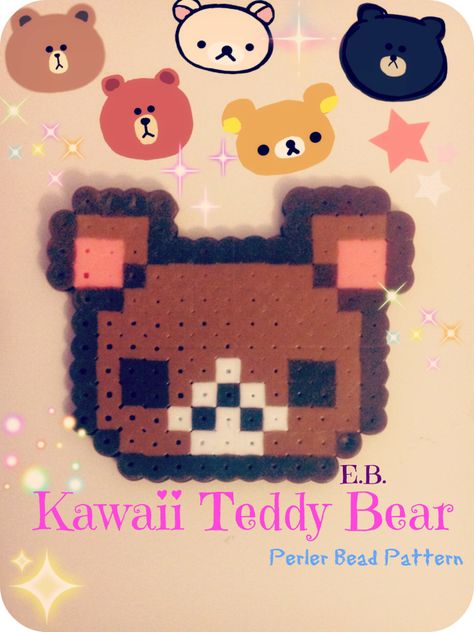 Since cute never goes out of style, it seemed like a good idea to craft this adorable kawaii teddy bear! :3 This pattern is super- duper cute, as well as super-duper easy to do! :) The kawaii teddy... Cute Perler Bead Ideas, Cute Perler, Perler Bead Ideas, Kawaii Teddy Bear, Teddy Bear Crafts, Diy Teddy Bear, Easy Perler Bead Patterns, Melty Bead Patterns, Pearl Beads Pattern