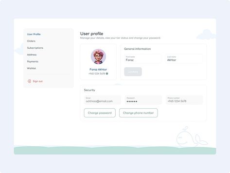 User Profile UI by Faraz Akhtar: Product & UI/UX Designer on Dribbble User Dashboard Ui Design, Profile Ui Web, User Profile Ui Design, Profile Web Design, Profile Ui Design, Profile Ui, Ui Forms, Black Website, Client Profile