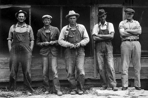 1930s Men, Blue Jean Overalls, American Workwear, Era Fashion, Denim Workwear, Of Mice And Men, Mens Workwear, 1930s Fashion, Work Style