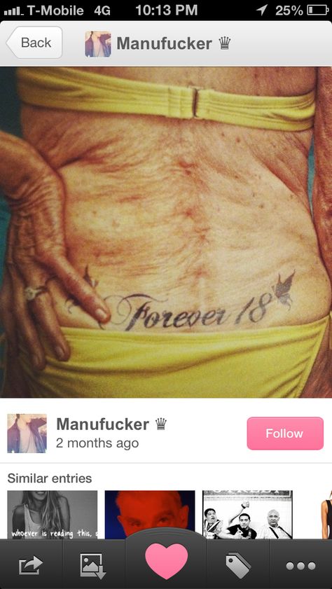 What a tramp stamp looks like at age 80 Henna Motive, Boys With Tattoos, Tattoo Zeichnungen, Tramp Stamp, Tattoo Fails, Tattoo Removal, Old People, Get A Tattoo, Love Tattoos