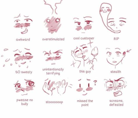 Drawing Blushing Face, Blush Expression Drawing, Blushing Art Reference, Blush Expression Reference, Blush Pose Reference, How To Draw Blushing Face, Blush Drawing Reference, Blush Tutorial Drawing, Blushing Expression Drawing