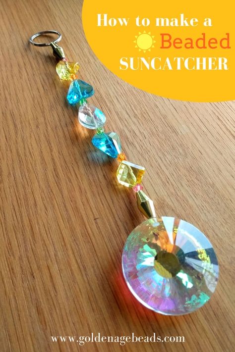 Beaded Wind Chimes, Suncatchers Diy, Crystal Suncatchers Diy, Beaded Suncatcher, Wind Chimes Homemade, Suncatcher Diy, Diy Suncatchers, Diy Wind Chimes, Beading Crafts