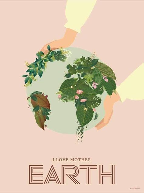 Love Mother Earth, Earth Poster, Earth Illustration, Nature Posters, Eco Friendly Paper, Walk In The Woods, Save Earth, Visual Artwork, Earth Day