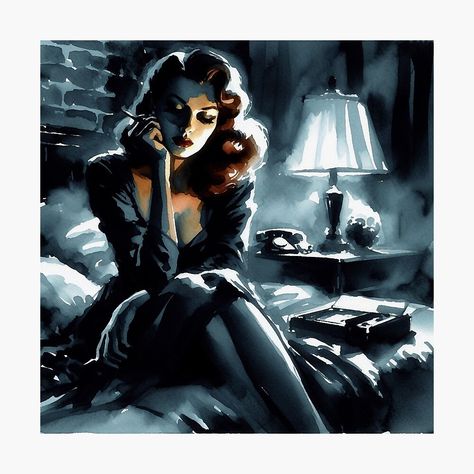 Noir Photoshoot, Noir City, Streets Of Fire, Noir Aesthetic, 50s Art, Art Noir, Neo Noir, Cover Ideas, Aesthetic Style