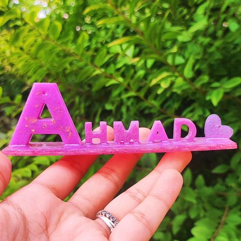 Resin name stand for Ahmad😍😍😍😍 Dm to order yours Resin Name Stand, Mehndi Designs, Quick Saves