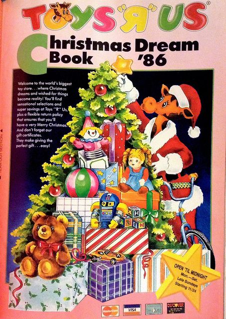 Toys R Us Christmas Dream Book Cover from December 1986 Woman's Day by creatablebecky, via Flickr Doodle Art Patterns, Patterns Doodle, Childhood Christmas, 80s Christmas, 1980s Christmas, Christmas Nostalgia, Toy Catalogs, Christmas Memories, Christmas Ad