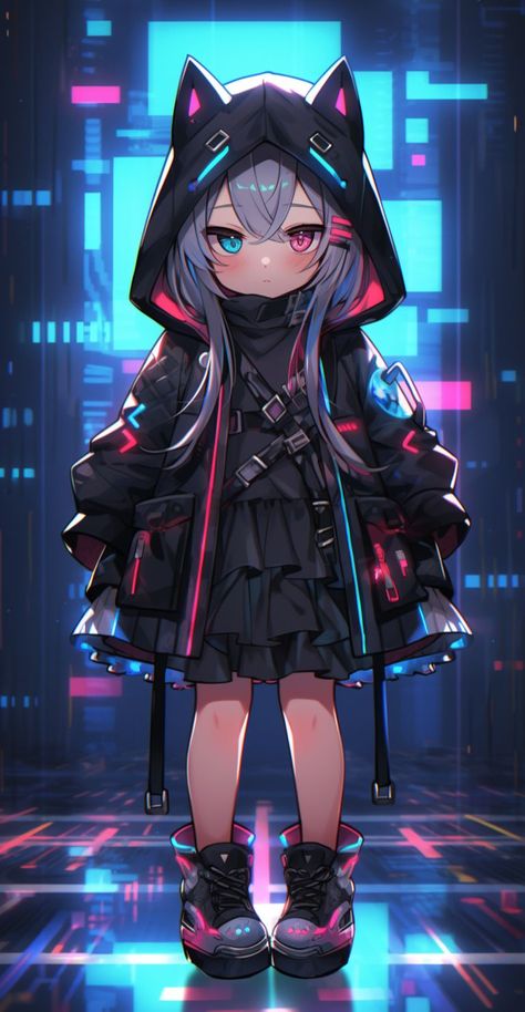 Cyberpunk Cat Ears, Pikachu Drawing, Anime Picture Hd, Whatsapp Wallpaper Cute, Cyberpunk Anime, Sailor Moon Wallpaper, Cool Anime Backgrounds, Gundam Art, Cool Anime Wallpapers