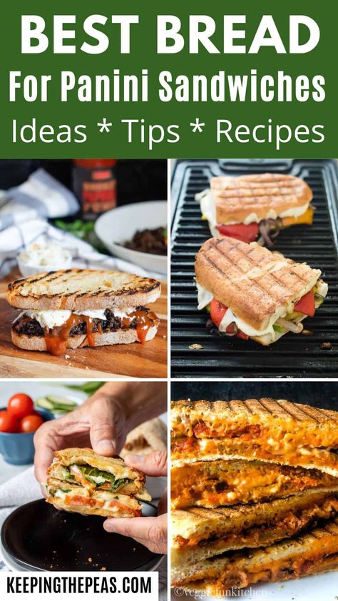 Prepare delicious, healthy paninis with the perfect piece of bread. Here's a guide to the best bread for paninis. Plus, learn simple and delicious ways to prepare paninis. Panini Recipes Vegetarian, Best Bread For Panini, Panini Recipes Healthy, Healthy Panini, Cuisinart Griddler Recipes, Best Panini Recipes, Panini Press Recipes, Vegan Pulled Pork Sandwich, Sandwich Recipes Panini