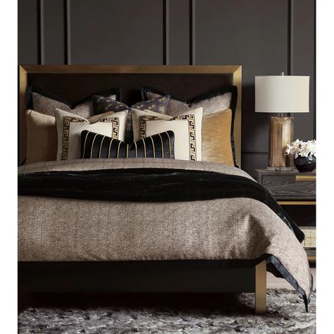 Eastern Accents Barclay Butera Polka Dots Cotton Blend Comforter | Perigold Black Gold Bedroom, Super King Duvet Covers, Contemporary Duvet Covers, Barclay Butera, Gold Bedroom, Full Duvet Cover, Eastern Accents, Comforter Bedding Sets, Reversible Duvet Covers