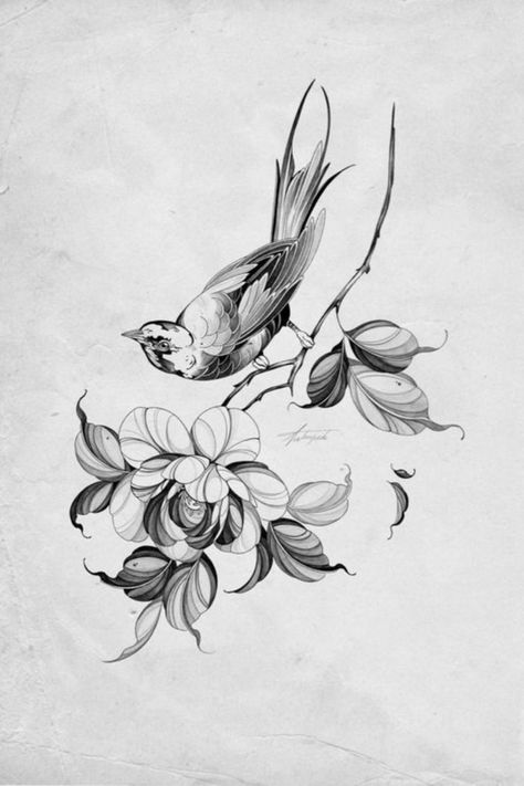 Bird Drawing Tattoo, Drawing Tattoo Design, Tattoo Stencil Designs, Organic Tattoo, Surreal Tattoo, Sigil Tattoo, Hand And Finger Tattoos, Peony Art, Bird Drawing