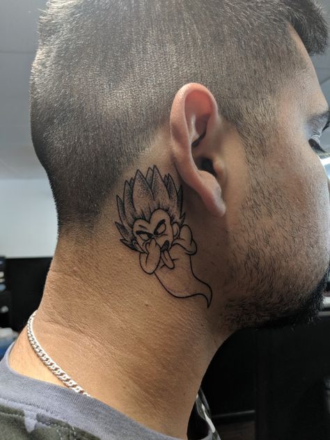 Ghost Gotenks Tattoo, Gotenks Ghost, Tattoo Anime, Ghost Tattoo, Tooth Gem, 1 Tattoo, Behind Ear Tattoo, Neymar, Dragon Ball