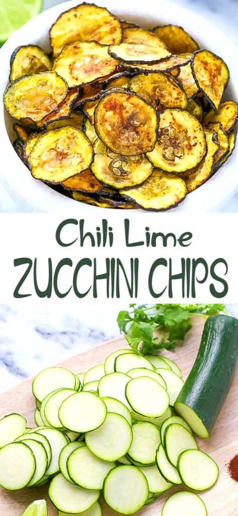 Zucchini Chips Recipe, Zucchini Recipes Baked, Zucchini Recipes Healthy, Zucchini Chips Baked, Lime Recipes, Zucchini Chips, Yummy Healthy Snacks, Grilled Zucchini, Chili Lime