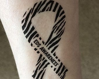 Eds Tattoo, Ehlers Danlos, Ehlers Danlos Syndrome, Temporary Tattoos, Chronic Illness, Tatting, Tattoo Quotes, Tattoo Ideas, Ribbon