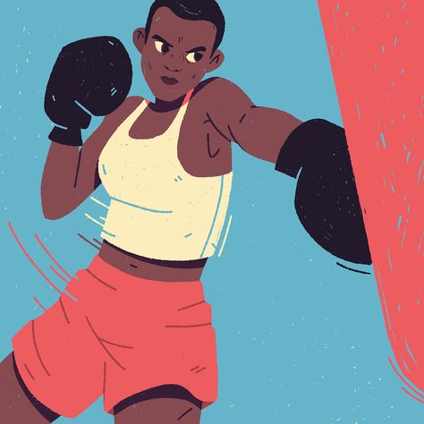 Boxing Poses Reference, Boxer Illustration, Boxing Pose, Feminist Illustration, Boxer Art, Collage Mural, Boxing Girl, Sport Illustration, Male Character