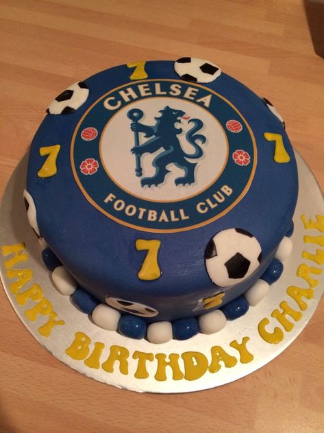 Chelsea football cake | Football birthday cake, Chelsea football cake, Football themed cakes Cake Football Birthday, Chelsea Football Cake, Football Cake Design, Rugby Cake, Cake Football, Football Themed Cakes, Soccer Birthday Cakes, Football Birthday Cake, 25th Birthday Cakes