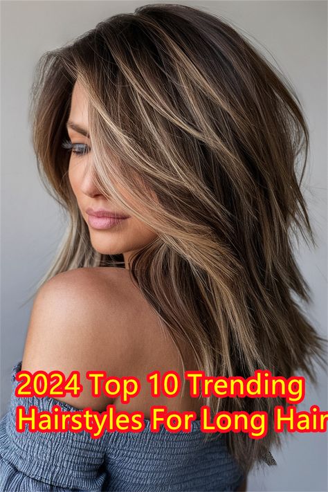 Hairstyles for Long Hair: Layered Looks for Volume Layered Long Haircuts For Women, Long Highlighted Hair Brown, Longer Hair With Layers, Long Rachel Haircut, Reverse Layers Haircut, Choppy Haircuts Long, Side Swept Bangs Long Hair With Layers, Long Edgy Haircut, Long Layered Hair Side Part