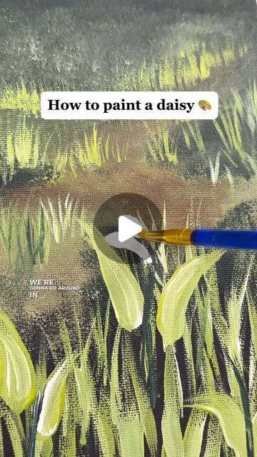 Emily Seilhamer on Instagram: "[clip] How to paint an easy daisy! 🎨🌸 #art #painting #howtopaint #tutorials #easypainting #beginnerfriendly" How To Paint Daisies, Daisy Art Painting, Wildflower Paintings, Painting Styles, Daisy Art, Daisy Field, Acrylic Painting Tutorials, February 3, Wood Painting