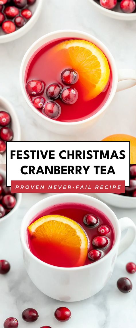 Image for Festive Christmas Cranberry Tea Cranberry Drinks Healthy, Warm Cranberry Drink, Christmas Tea Recipe, Pomegranate Drinks, Warm Winter Drinks, Cranberry Tea, Cranberry Pomegranate, Clematis Varieties, Christmas Cranberry