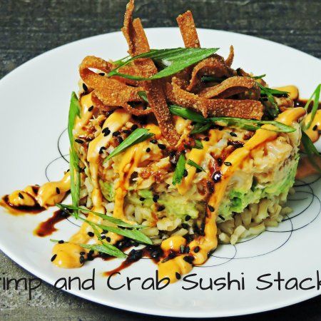 Sushi Stacks Recipe, Cauliflower Rice Sushi, Sushi Stack, Crab Sushi, Sushi Bowls, Rice Sushi, Sushi Recipes Homemade, Sushi At Home, Salmon Sushi