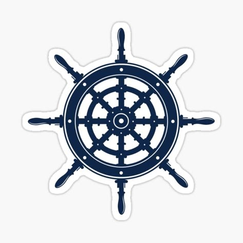 Available in multiple colors. Share it with your friends, order together and save on shipping. Perfect gift. • Millions of unique designs by independent artists. Find your thing. Fingers Tattoos, Sailing Logo, Ship Helm, Boat Wheel, Yin Yang Tattoos, Boat Stickers, Navy Sailor, Ship Wheel, New Sticker