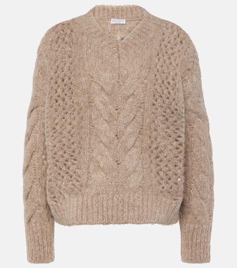 Mohair Cable Knit, Winter Knitwear, Graphic Tee Style, Grey Knit Sweater, Beige Sweater, Wool Blend Sweater, Elie Saab, Knit Cotton, Jean Paul Gaultier