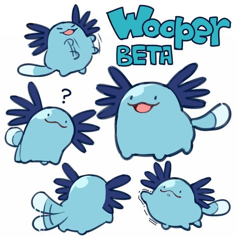 Beta Wooper by makkusuoko | Pokémon | Know Your Meme Quagsire Pokemon Art, Pokémon Gif, Wooper Pokemon, Doodle Stickers, Gold Pokemon, Pokemon Theme, Pokemon Oc, Cute Pokemon Pictures, Pokemon Toy