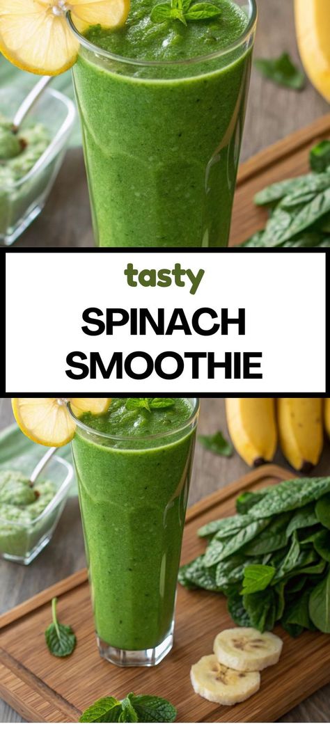 Start your day with this delicious and healthy spinach smoothie! Packed with nutrients, it’s one of the best spinach recipes for a quick and easy breakfast. You’ll love how easy it is to make and how refreshing it tastes! Best Spinach Recipes, Easy Spinach Recipes, Spinach Smoothie Recipes, Spinach Smoothie, Smoothie Diet Plans, Spinach Recipes, Spinach Dip, Recipes To Try, Quick And Easy Breakfast